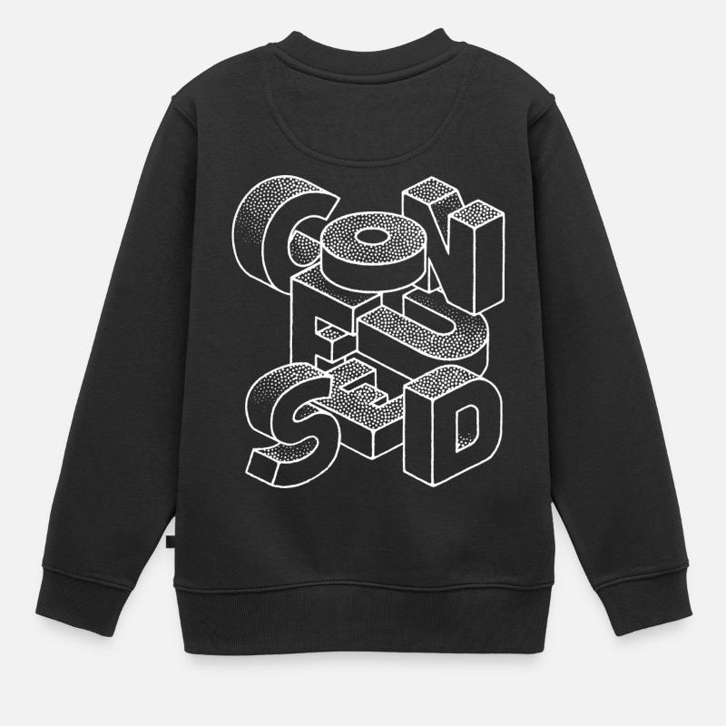 verwirrt - Kinder Premium Organic Sweatshirt - Schwarz