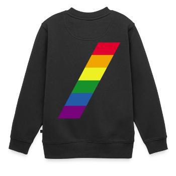 Rainbow / Regenbogen / Peace / Pride / Gay / LGBT - Kinder Premium Organic Sweatshirt - Schwarz - Hinten - AI Model Kid Female (0cm)