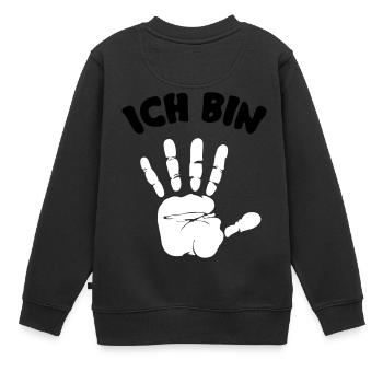 ich bin 5 - Kinder Premium Organic Sweatshirt - Schwarz - Hinten - AI Model Kid Female (0cm)