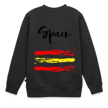 Spain - Espagne - Football - Fanhirt - Sweat Premium enfant bio - noir - Dos - AI Model Kid Female (0cm)