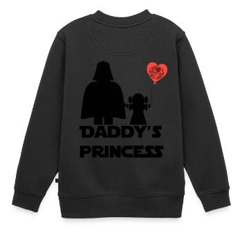 Daddys Prinzessin - Kinder Premium Organic Sweatshirt - Schwarz - Hinten - AI Model Kid Female (0cm)