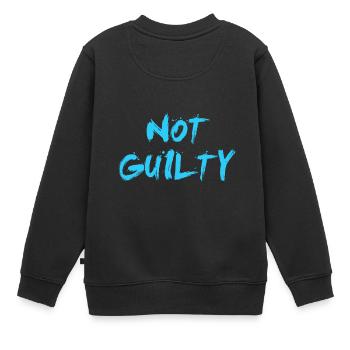 NON COUPABLE LUMIÈRE BLEU COOL - Sweat Premium enfant bio - noir - Dos - AI Model Kid Female (0cm)