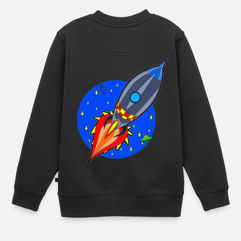 Funny Little Rocket - Sweat Premium enfant bio - noir