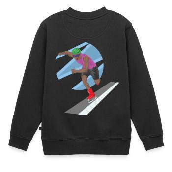 Inline Skating Inliner Rollschuhlaufen Skate Sport - Kinder Premium Organic Sweatshirt - Schwarz - Hinten - AI Model Kid Female (0cm)