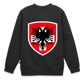 Albanien - Schweiz - Kosovo - Kinder Premium Organic Sweatshirt - Schwarz - Hinten - AI Model Kid Female (0cm)