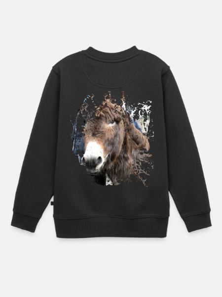 Der Esel mit dem zottigen Fell - Kinder Premium Organic Sweatshirt - Schwarz