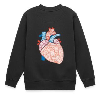 Herz Anatomie Biologe Herzschlag Medizin Geschenk - Kinder Premium Organic Sweatshirt - Schwarz - Hinten - AI Model Kid Female (0cm)
