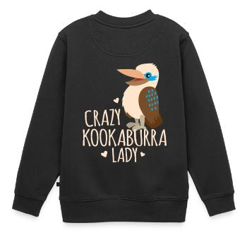 verrückte Kookaburra Lady - Kinder Premium Organic Sweatshirt - Schwarz - Hinten - AI Model Kid Female (0cm)
