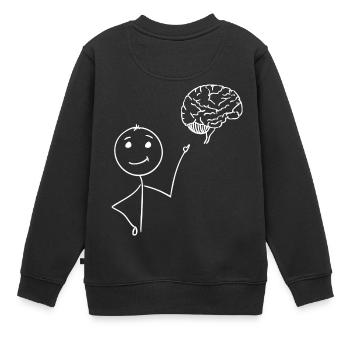 cerveau - Sweat Premium enfant bio - noir - Dos - AI Model Kid Female (0cm)