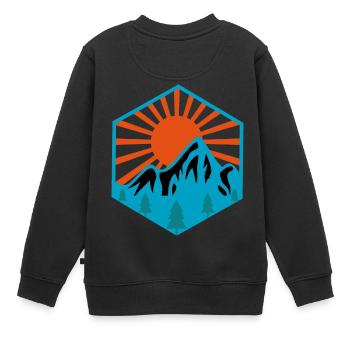 Voyage en plein air Aventure Nature - Sweat Premium enfant bio - noir - Dos - AI Model Kid Female (0cm)