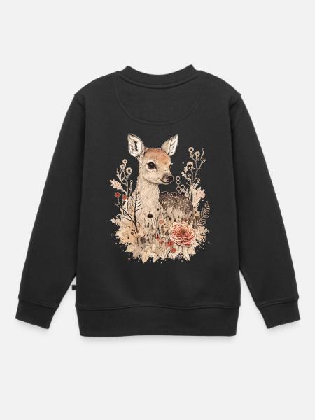 Reh Rehkitz - Kinder Premium Organic Sweatshirt - Schwarz