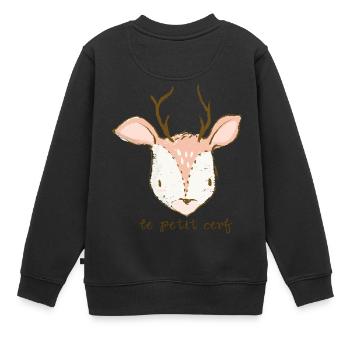 le petit cerf - Kinder Premium Organic Sweatshirt - Schwarz - Hinten - AI Model Kid Female (0cm)