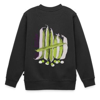 GoVegan Erbsen - Kinder Premium Organic Sweatshirt - Schwarz - Hinten - AI Model Kid Female (0cm)