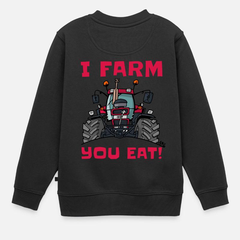 Ich Bauernhofs Fall essen - Kinder Premium Organic Sweatshirt - Schwarz