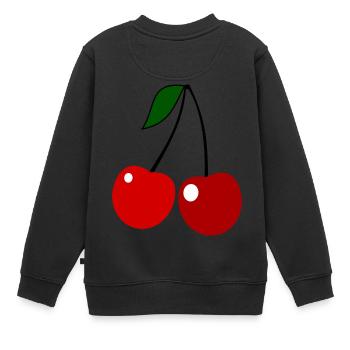 cherries kirschen veggie gemuese fruits21 - Kinder Premium Organic Sweatshirt - Schwarz - Hinten - AI Model Kid Female (0cm)