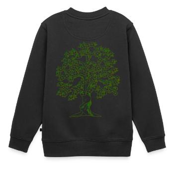 Baum Zeichnung - Kinder Premium Organic Sweatshirt - Schwarz - Hinten - AI Model Kid Female (0cm)