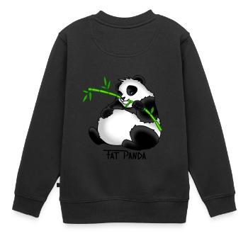 Fat Panda gift idea - Kids Premium Organic Sweatshirt - black - Back - AI Model Kid Female (0cm)