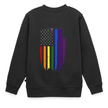 Gay Gay Lesbienne Gay Pride cadeau - Sweat Premium enfant bio - noir - Dos - AI Model Kid Female (0cm)