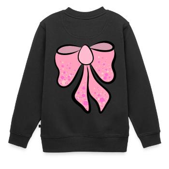 schöne rosa, pinke Schleife , Geschenkidee - Kinder Premium Organic Sweatshirt - Schwarz - Hinten - AI Model Kid Female (0cm)