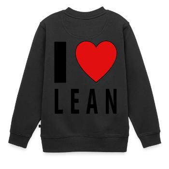 I heart LEAN - Kinder Premium Organic Sweatshirt - Schwarz - Hinten - AI Model Kid Female (0cm)