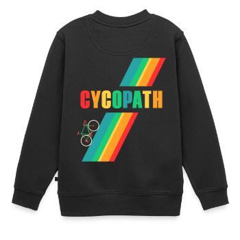 Retro Vintage Cycopath vélo vélo de route T-shirt - Sweat Premium enfant bio - noir - Dos - AI Model Kid Female (0cm)