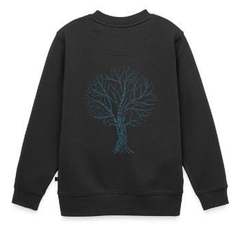 Arbre binaire - Sweat Premium enfant bio - noir - Dos - AI Model Kid Female (0cm)