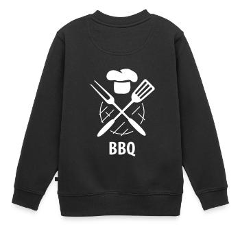 T-shirt hommes - Barbecue Grill barbecue barbecue - Sweat Premium enfant bio - noir - Dos - AI Model Kid Female (0cm)
