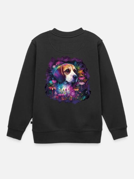 Beagle Beagle Motif Cadeau - Sweat Premium enfant bio - noir