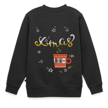 Café de l’Avent - Sweat Premium enfant bio - noir - Dos - AI Model Kid Female (0cm)