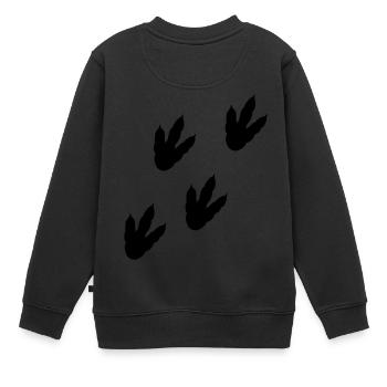 Piste de dinosaure - Sweat Premium enfant bio - noir - Dos - AI Model Kid Female (0cm)