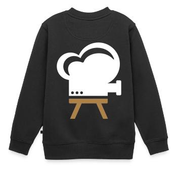 Kamera Film - Kinder Premium Organic Sweatshirt - Schwarz - Hinten - AI Model Kid Female (0cm)