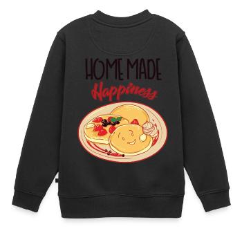 Le bonheur fait maison - Sweat Premium enfant bio - noir - Dos - AI Model Kid Female (0cm)