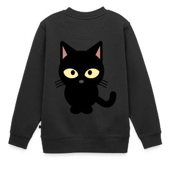 Chat bébé chat chat mignon - Sweat Premium enfant bio - noir - Dos - AI Model Kid Female (0cm)