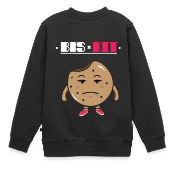 BIS X KIT - Kinder Premium Organic Sweatshirt - Schwarz - Hinten - AI Model Kid Female (0cm)