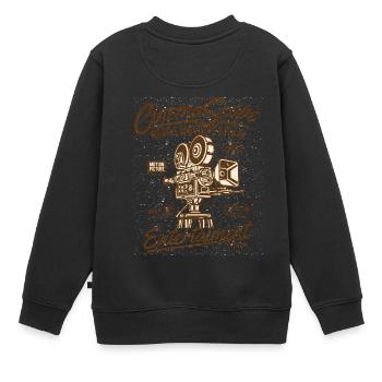 Cinema Scope - Sweat Premium enfant bio - noir - Dos - AI Model Kid Female (0cm)