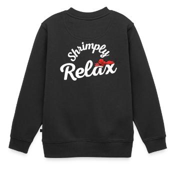 Shrimply Relax - Kinder Premium Organic Sweatshirt - Schwarz - Hinten - AI Model Kid Female (0cm)