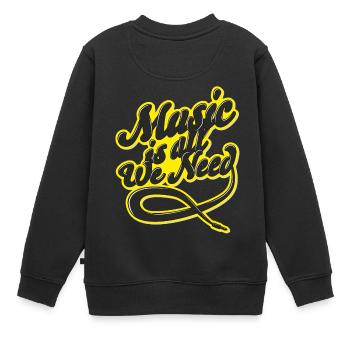 Music Is All We Need - Kids Premium Organic Sweatshirt - black - Back - AI Model Kid Female (0cm)