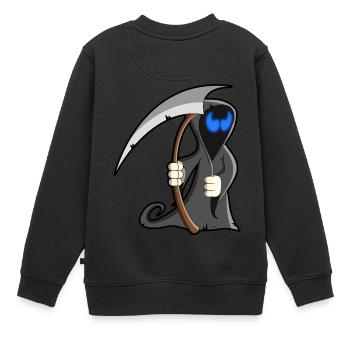 cartoon la faucheuse - Sweat Premium enfant bio - noir - Dos - AI Model Kid Female (0cm)