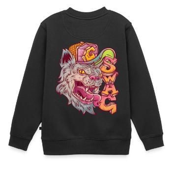 Wild Cat Swag dans le style graffiti. - Sweat Premium enfant bio - noir - Dos - AI Model Kid Female (0cm)