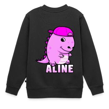 Aline cadeau d'anniversaire - Sweat Premium enfant bio - noir - Dos - AI Model Kid Female (0cm)