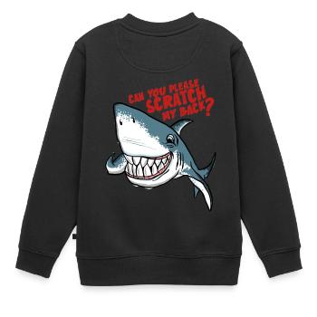 Great White Shark Scratch My Back - Kinder Premium Organic Sweatshirt - Schwarz - Hinten - AI Model Kid Female (0cm)