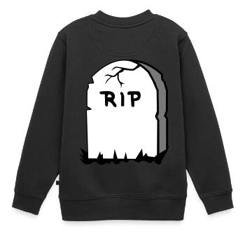 pierre tombale - Sweat Premium enfant bio - noir - Dos - AI Model Kid Female (0cm)