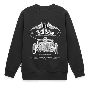 Rat Rod - Hot Rod - Kinder Premium Organic Sweatshirt - Schwarz - Hinten - AI Model Kid Female (0cm)