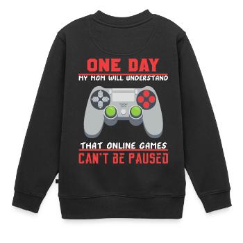 Games - Kids Premium Organic Sweatshirt - black - Back - AI Model Kid Female (0cm)