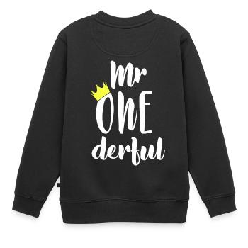 premier anniversaire garçon enfant cadeau d'anniversaire - Sweat Premium enfant bio - noir - Dos - AI Model Kid Female (0cm)