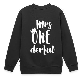 erster Geburtstag Spruch Kindergeburtstag Geschenk - Kinder Premium Organic Sweatshirt - Schwarz - Hinten - AI Model Kid Female (0cm)