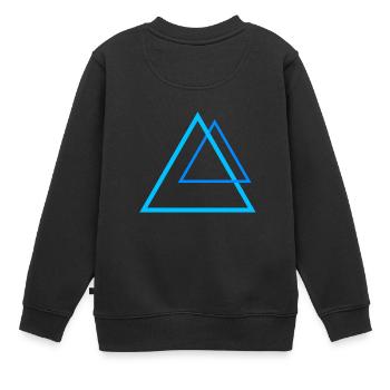 Kraft Pyramiden in blau - Kinder Premium Organic Sweatshirt - Schwarz - Hinten - AI Model Kid Female (0cm)