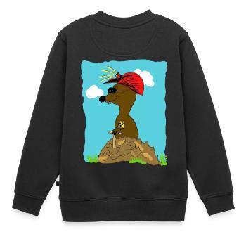 blinde maulwurf - Kinder Premium Organic Sweatshirt - Schwarz - Hinten - AI Model Kid Female (0cm)