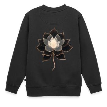 Lotus - Kinder Premium Organic Sweatshirt - Schwarz - Hinten - AI Model Kid Female (0cm)