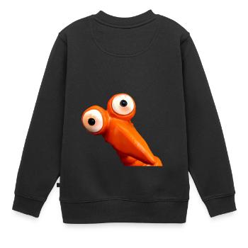 drôle d'oiseau orange avec de grands yeux - Sweat Premium enfant bio - noir - Dos - AI Model Kid Female (0cm)